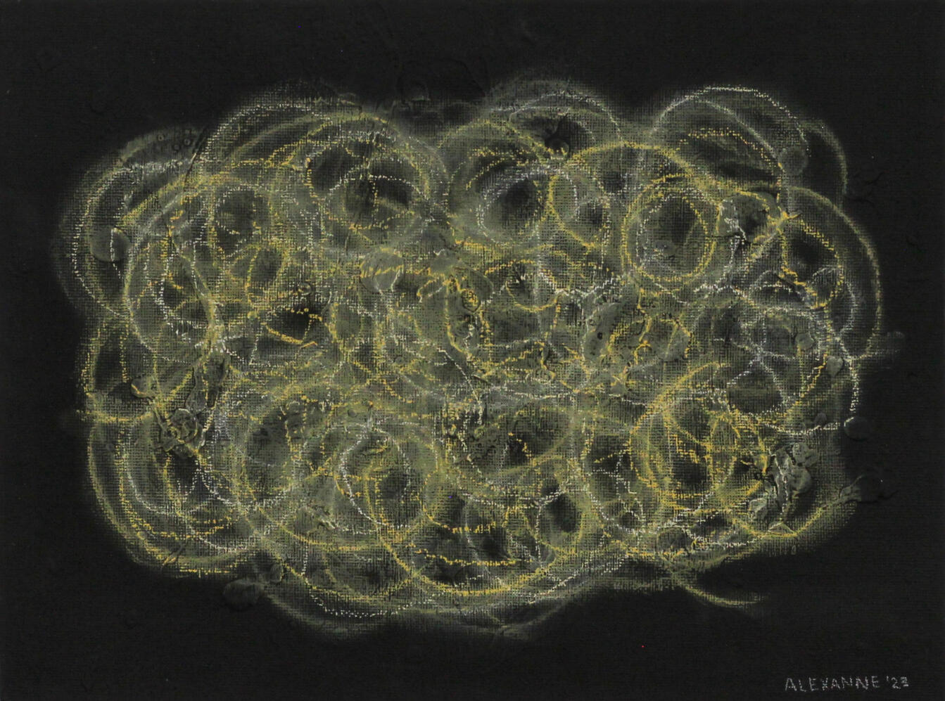 Stims, 9&quot;x12&quot;, 2023, Pastel sur toile cartonnée, 40$