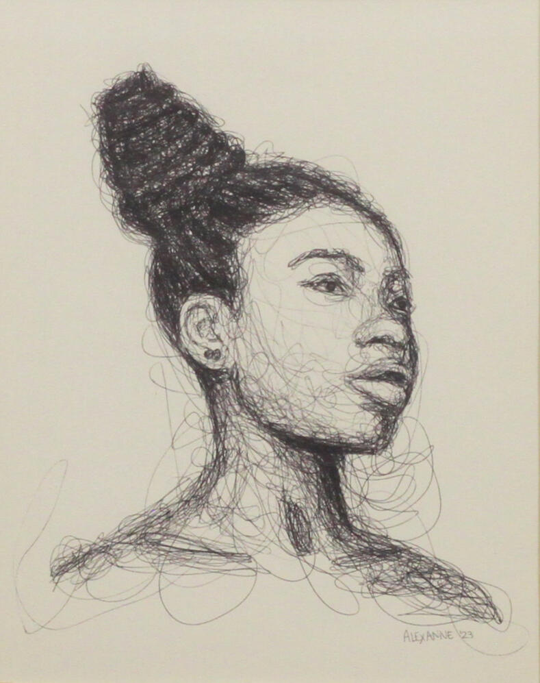 Ténacité, 9&quot;x12&quot;, 2023, Stylo sur papier