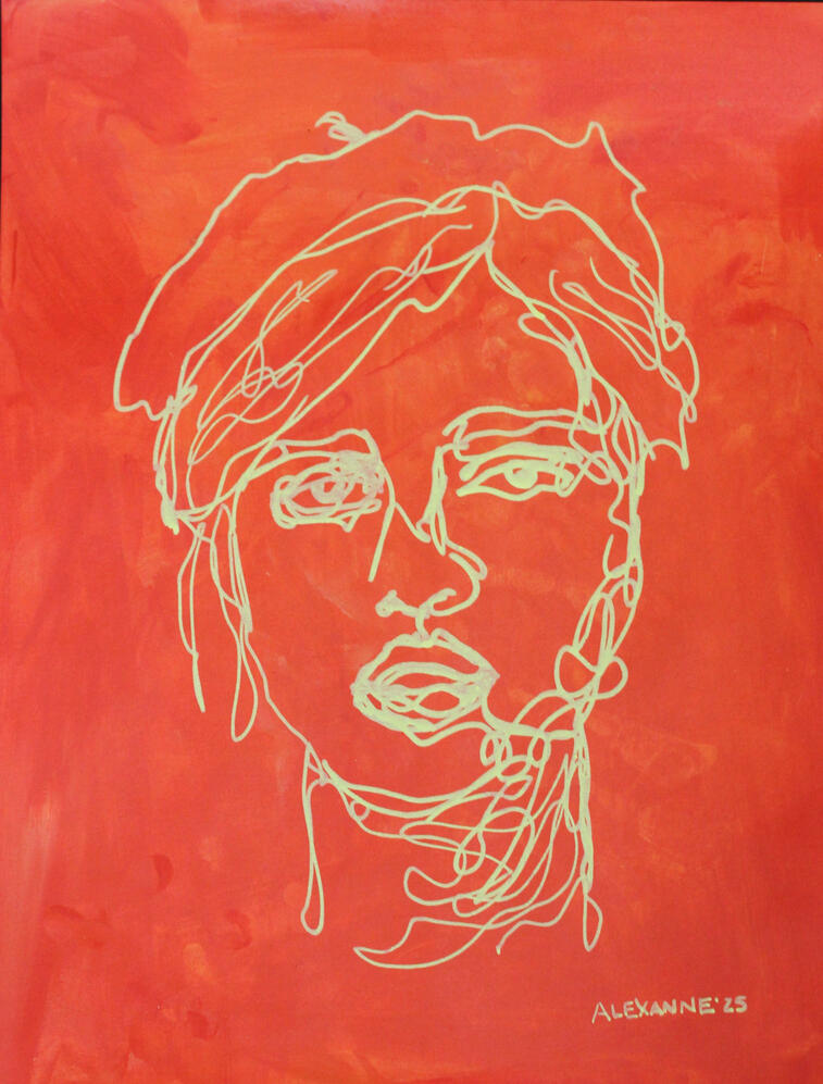 Soleil chaud, 9&quot;x12&quot;, 2025, Acrylique sur papier