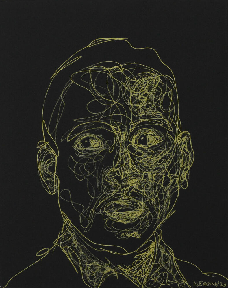 Regard doré, 16"x20", 2023, Acrylique sur canvas, 250$