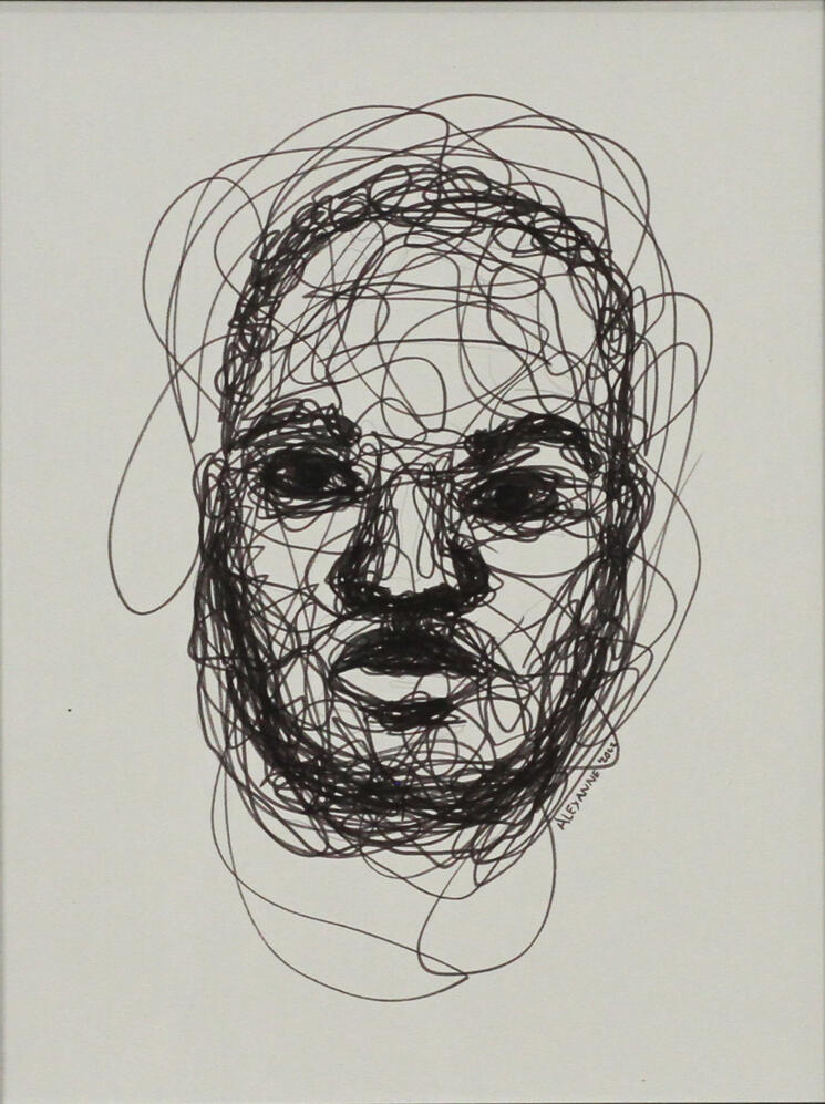 Gustavo, 8"x10", 2022, Feutre sur papier, 50$ juste l'oeuvre ou 60$ encadré