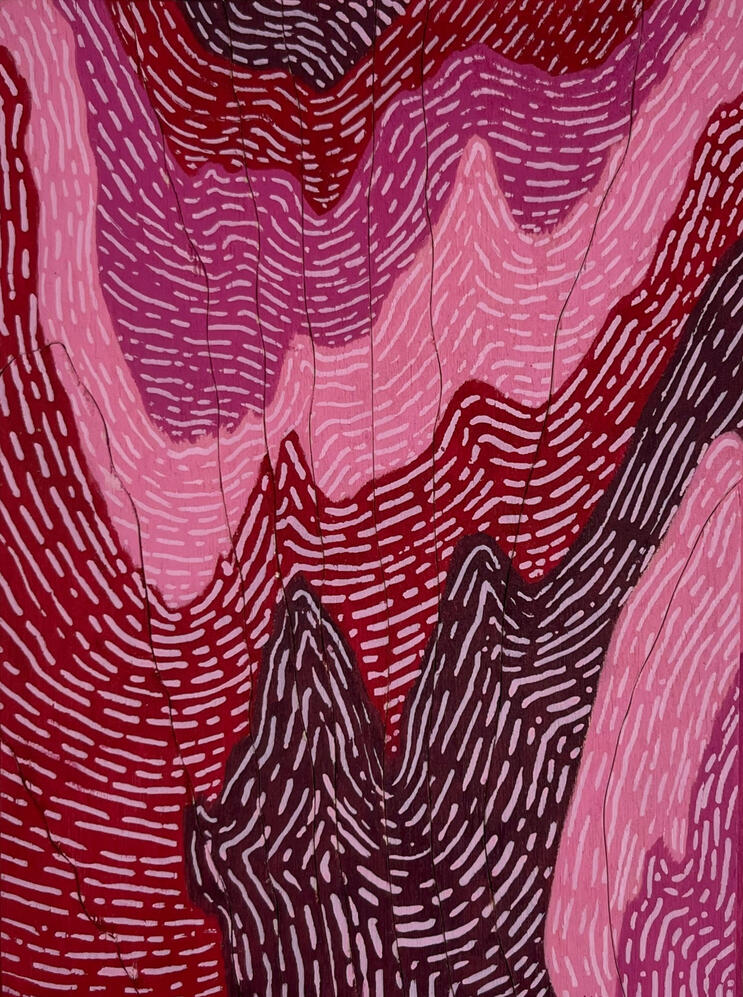 Mirage, 6''x8'', 2025, Acrylique et contreplaqué scié sur panneau de bois galerie, 75$