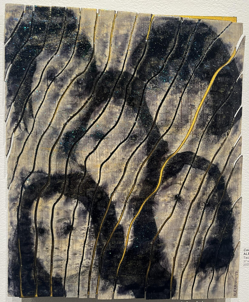 Cauchemar, 11''x14'', 2025, Tecniques mixte, époxy et contreplaqué scié sur panneau de bois, 150$